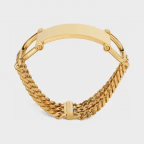 思琳/Celine 女士 CELINE Plaque 金色饰面黄铜手链 46Q846BRA.35OR