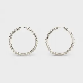 思琳/Celine 女士 铑银色饰面黄铜金字塔形饰钉圈式耳环 46Q966BRA.36SI