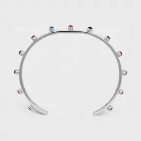 思琳/Celine 女士 铑银色饰面黄铜和珐琅炫彩手镯 46R046BRE.14ML
