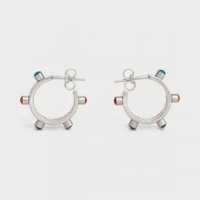思琳/Celine 女士 铑银色饰面黄铜和珐琅炫彩圈式耳环 46R056BRE.14ML