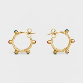 思琳/Celine 女士 金色饰面黄铜和珐琅炫彩圈式耳环 46R056BRE.35OU