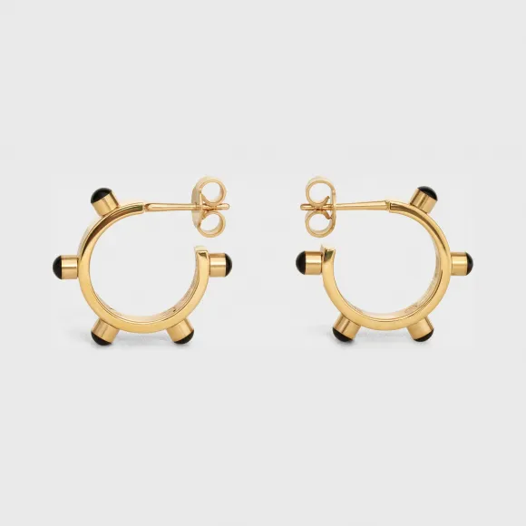 思琳/Celine 女士 金色饰面黄铜和珐琅炫彩圈式耳环 46R056BRE.38NG