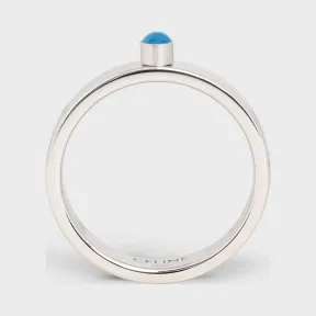 思琳/Celine 女士 铑银色饰面黄铜和珐琅炫彩戒指 46R066BRE.07BL