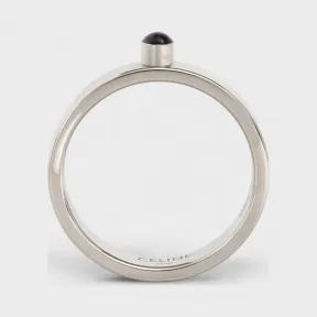 思琳/Celine 女士 铑银色饰面黄铜和珐琅炫彩戒指 46R066BRE.38NS