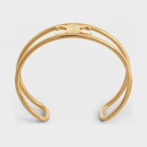 思琳/Celine 女士 Maillons Triomphe 金色饰面黄铜手镯 46S566BRA.35OR