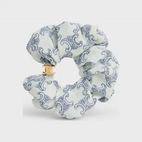 思琳/Celine CELINE Triomphe Toile de Jouy金色饰面黄铜和白色/海军蓝桑蚕丝发带 46Z242SIB.07GN.TU