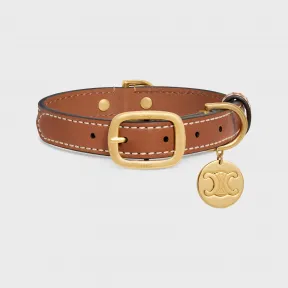 思琳/Celine 小号豹纹印花标志印花牛皮革细狗项圈 4M1192AMQ.19LE