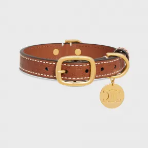 思琳/Celine 小号TRIOMPHE压印天然牛皮革细狗项圈 4M1193AMW.04LU