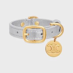 思琳/Celine 超小号TRIOMPHE压印层压牛皮革细狗项圈 4M1553AMY.36AG