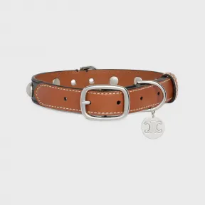 思琳/Celine 中号标志印花牛皮革饰钉狗项圈 4M1722EAV.04LU