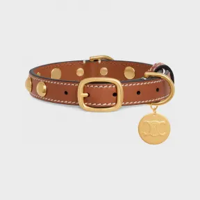 思琳/Celine 小号光滑牛皮革饰钉狗项圈 4M1953EJ9.38SI