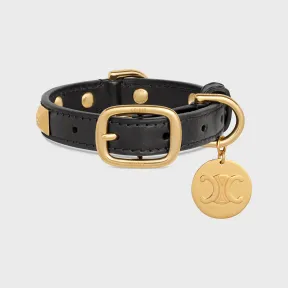 思琳/Celine 超小号光滑牛皮革金字塔形饰钉狗项圈 4M2973EEK.38NO