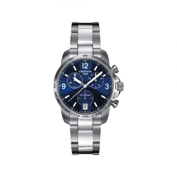 雪铁纳/Certina DS Podium 冠军系列计时码表 40.00 MM 316L 精钢 石英机芯 男表 C001.417.11.047.00