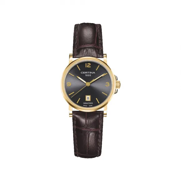 雪铁纳/Certina DS Caimano Lady 卡门系列女士腕表 27.00 MM 带有 PVD 涂层的 316L 精钢 石英机芯 女表 C017.210.36.087.00