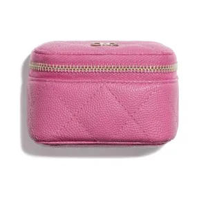 香奈儿/Chanel 经典小号珠宝盒  颗粒压花小牛皮与金色金属  粉红 AP1168-Y33352-5B648