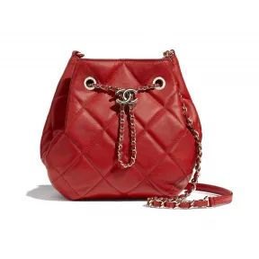 香奈儿/Chanel 抽绳包  羊皮革与金色金属  红 AS1698-B02768-N6513