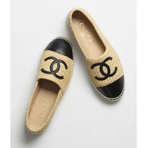 香奈儿/Chanel 草编鞋 - 编织布料&小羊皮 — 时尚 G29762-Y55692-K3781