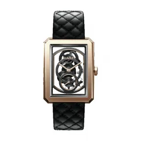 香奈儿/Chanel BEIGE米色18K金表壳  手动机械机芯 BOY·FRIEND镂空腕表 - H6594