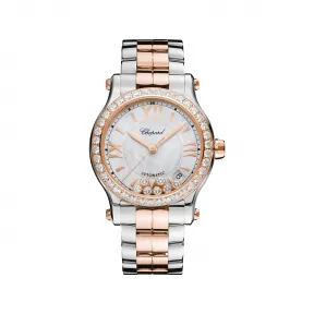 萧邦/Chopard Happy Diamonds系列 自动机械机芯 18k玫瑰金/精钢镶钻 女表 278559-6007