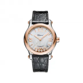 萧邦/Chopard Happy Diamonds系列 自动机械机芯 18k玫瑰金/精钢 女表 278559-6008