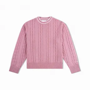 卡尔文·克莱恩/Calvin Klein CALVIN KLEIN女装新款拼色Logo圆领针织衫毛衣 J212322-牛仔休闲系列