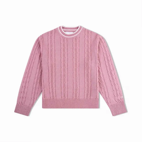 卡尔文·克莱恩/Calvin Klein CALVIN KLEIN女装新款拼色Logo圆领针织衫毛衣 J212322-牛仔休闲系列