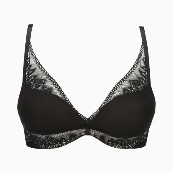 Calvin Klein 女装 柔软钢圈提托聚拢蕾丝文胸 Qf5879Ad-内衣系列