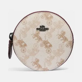 蔻驰/Coach   马车图案印花圆形零钱包 151-V5PUU