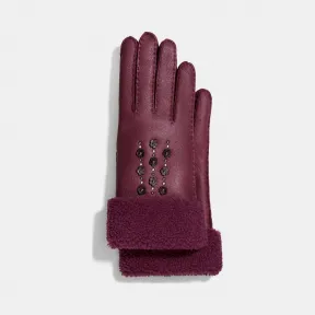 蔻驰/Coach 茶玫瑰装饰真皮手套 18887 OXB