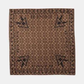 蔻驰/Coach 经典标志锥形眼装饰真丝大手帕 40071 KHBK
