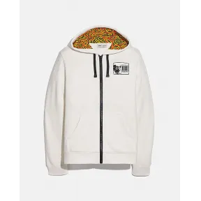 蔻驰/Coach DISNEY MICKEY X KEITH HARING联名系列全拉链连帽卫衣 5469-WHT-XL