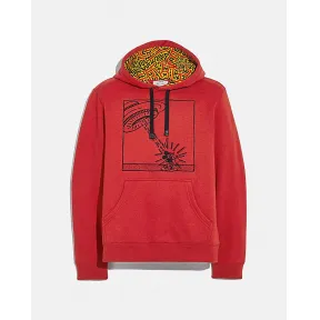 蔻驰/Coach DISNEY MICKEY X KEITH HARING联名系列连帽卫衣 5470-RED-XS
