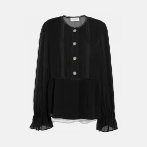 蔻驰/Coach 长袖茶玫瑰衬衣 67721 BLK