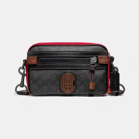 蔻驰/Coach 经典标志帆布COACH贴花ACADEMY斜挎包 69334 JICHR