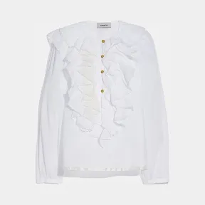 蔻驰/Coach  棉质纯色罗马尼亚衬衣 72541_WHT_0