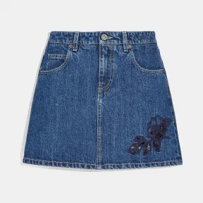 蔻驰/Coach 刺绣牛仔裙 72554 OLJ