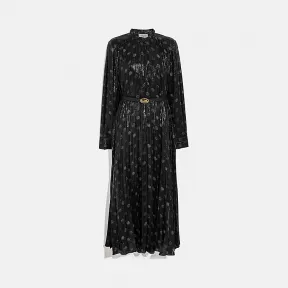 蔻驰/Coach 女士 马车图案印花飘带裙 88982_BKX