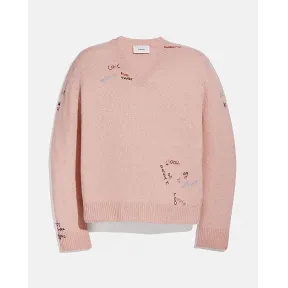 蔻驰/Coach 刺绣羊毛毛衣 C3745-LPK-S