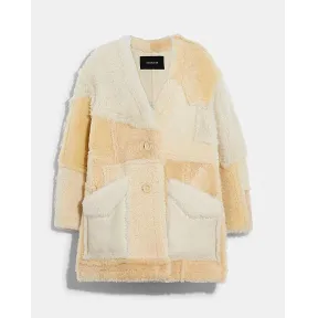 蔻驰/Coach 回收材质皮毛一体开襟毛衣 C5563-L38-XS-S