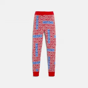 蔻驰/Coach 填字游戏慢跑裤 C7919-RED-L