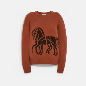 蔻驰/Coach 马车图案嵌花毛衣 C8947-BRN-M