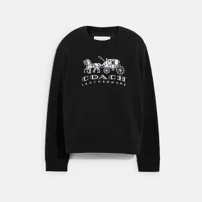 蔻驰/Coach EVERGREEN马车图案圆领卫衣 C9116-BLK-XL