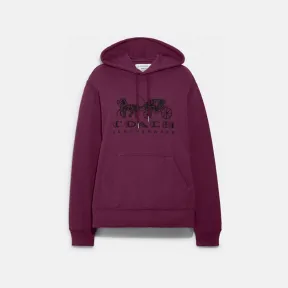 蔻驰/Coach 深浆果色 棉 马车图案连帽卫衣 C9118-C0J-M