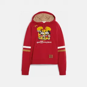 蔻驰/Coach 红色 棉 DISNEY X COACH复古连帽卫衣 C9144-RED-XS