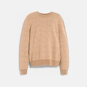 蔻驰/Coach 驼色 经典标志圆领卫衣 CA308-CAM-XS