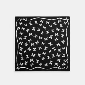 蔻驰/Coach 蝴蝶结印花桑蚕丝丝巾 CX231-BLK