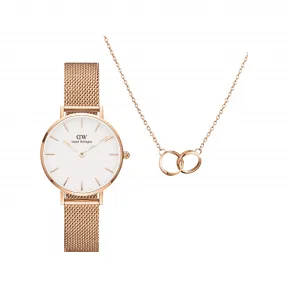 丹尼尔·惠灵顿/Daniel Wellington Petite Melrose + Unity Necklace 日本石英机芯 套装 DW00501243
