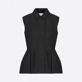 迪奥/Dior 黑色柞蚕丝山东绸背心 011G02A6060-X9000