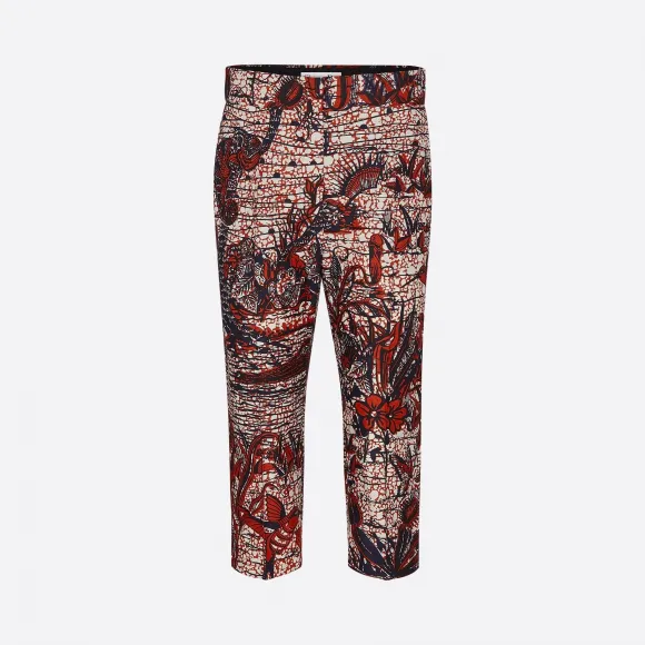 迪奥/Dior 多色棉山东绸九分裤 011P11A3868-X9632