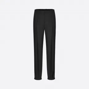 迪奥/Dior 黑色羊毛法兰绒慢跑裤 013C124A4747-C900